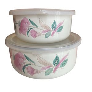 Mikasa Silk Flowers F3003 Medal Storage Bowls With Lids 3 & 5 Cup